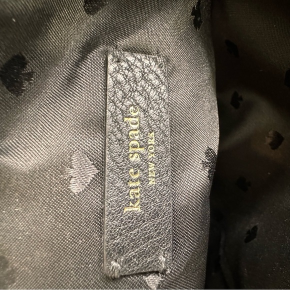 Kate Spade Triple Gusset Crossbody Handbag Black Pebble Leather $279 - Picture 10 of 13